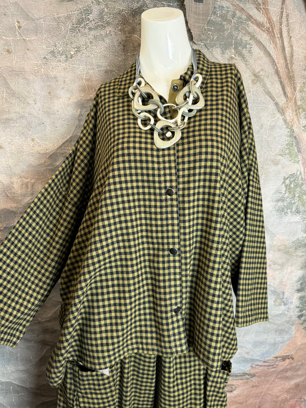 2500-2165 Small Check Big Shirt-Teak