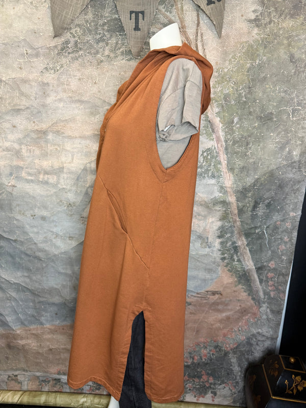 2626AU Zip Hoodie Vest-Ginger