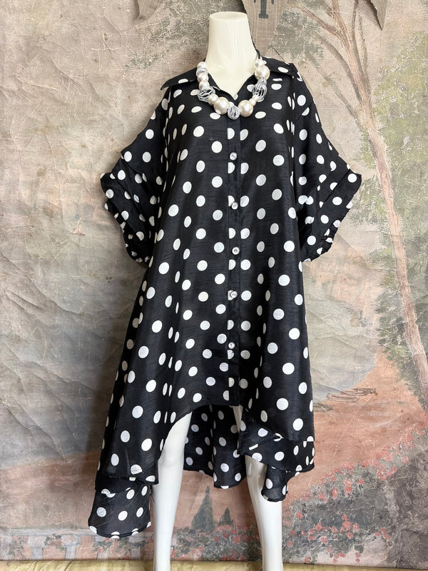 AD26-01 The High-Low Echo Dress-Paris Polka