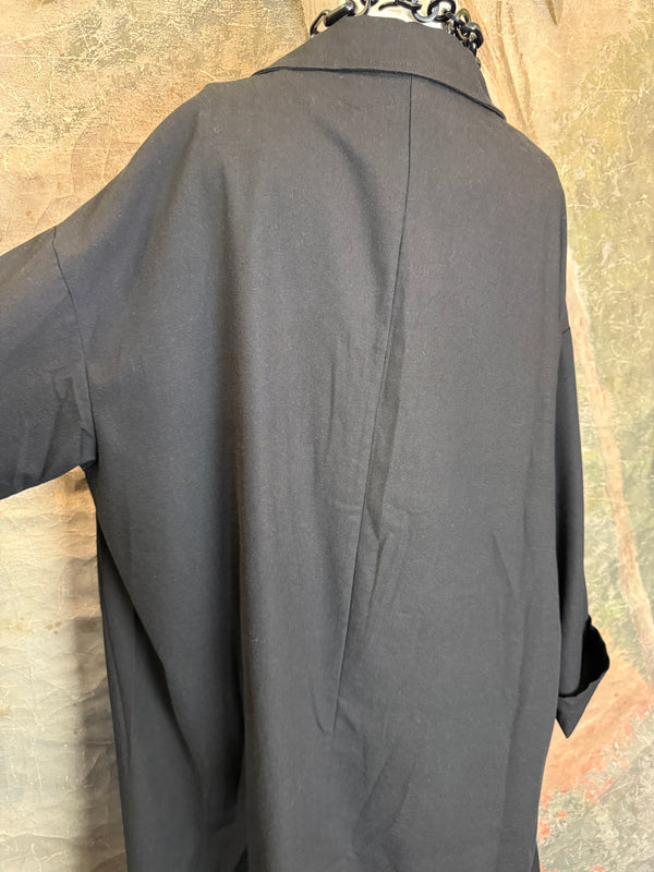 32302 Med to Long Blazer Jkt W/Trim-Black