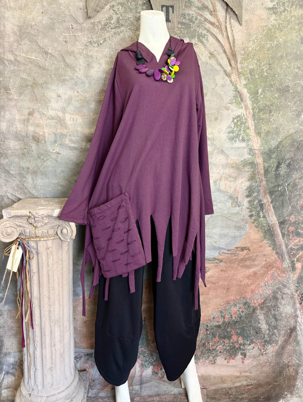 1231-62 Laser Pullover Hoodie-Bordeaux