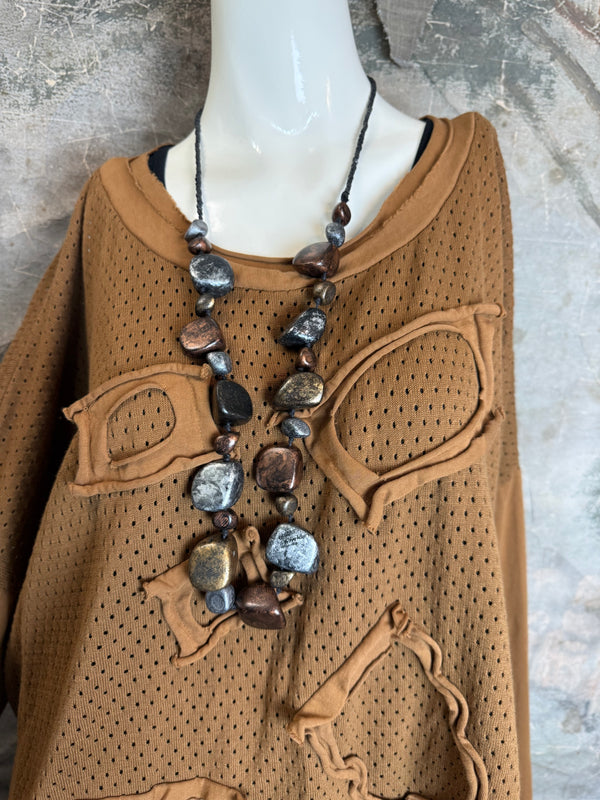 CE714 Cheer Sweater Top-Camel