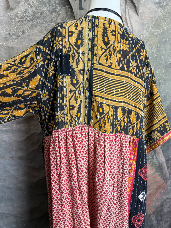1027w Kantha Arts Tiered Dress-Mix 3