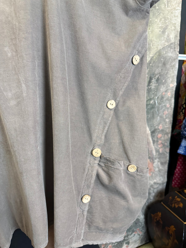 91983 Corduroy Pocket Tunic-Mocha