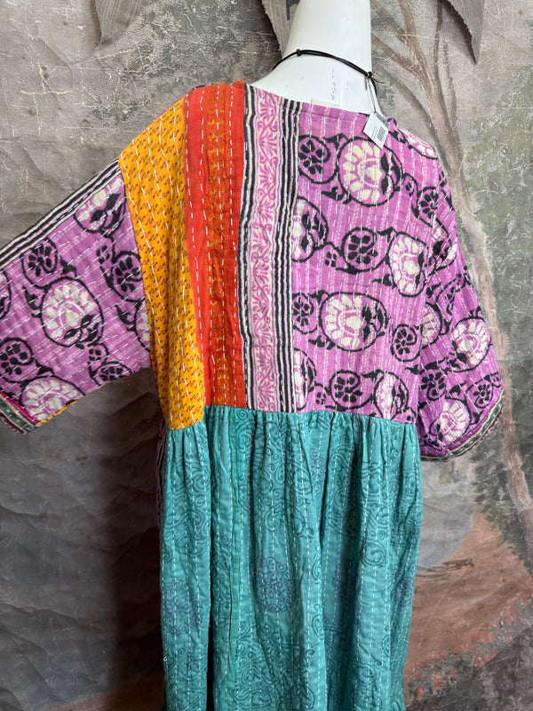 1027w Kantha Arts Tiered Dress-Mix 11
