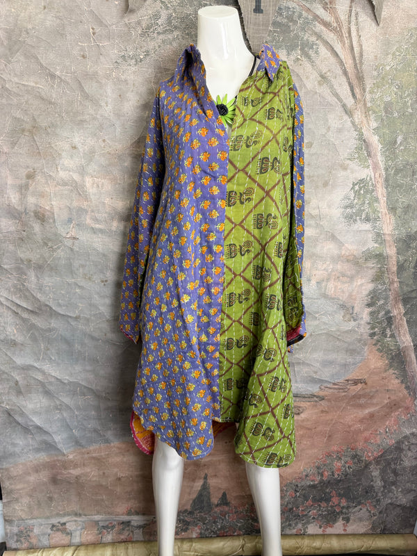 1013w Long Kurta Shirt Dress-Marley