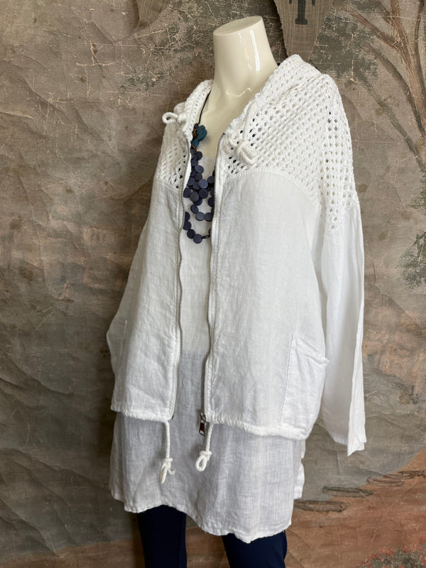 92076 Mix Net Jacket-White