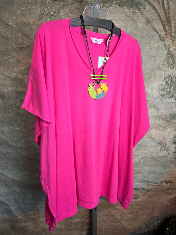 8715 Solid V-Elbow Tunic Tshirt-Zinnia
