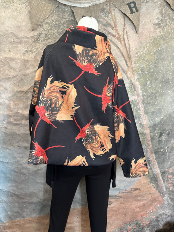 91813 Asym Floral Cropped JTK-BLACK