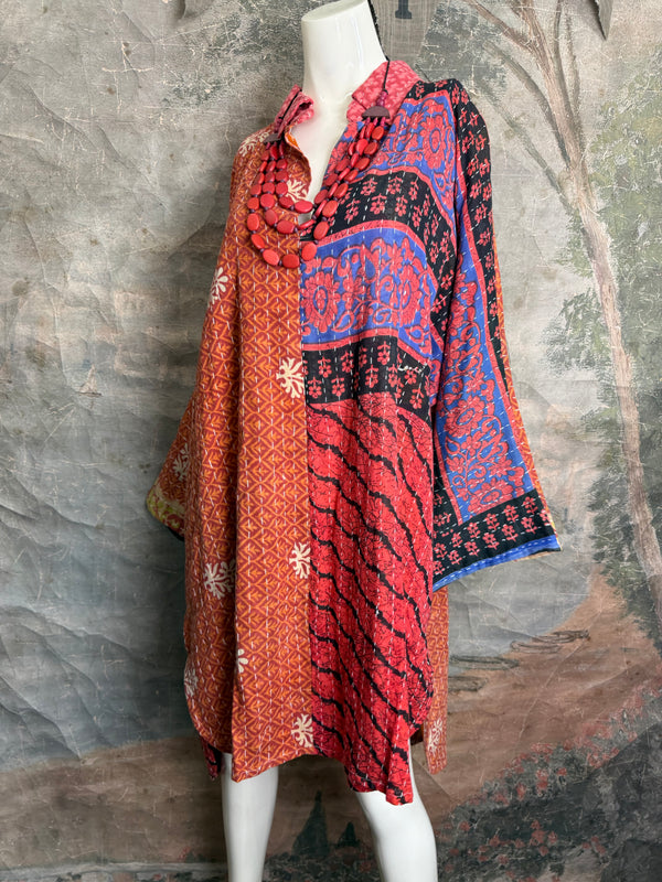 1013w Long Kurta Shirt Dress-Mabel