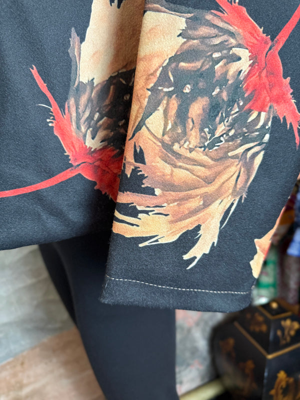 91813 Asym Floral Cropped JTK-BLACK