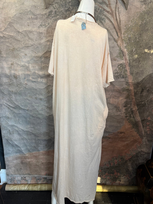T839 Short Sleeve T-Shirt Dress-Cream/Yeehaw