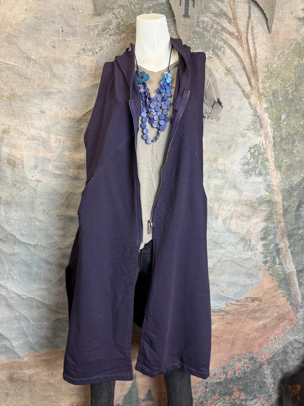 2626AU Zip Hoodie Vest-Purple