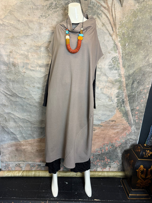 92009 Cocoon Sweatshirt Dress-Mocha