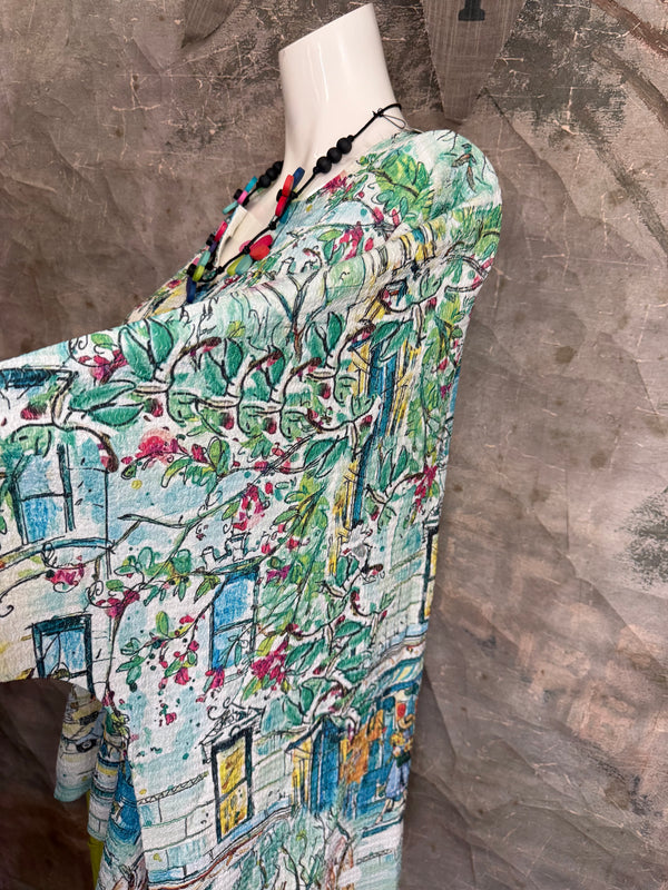T1029YO Vneck Pullover Top-City Life