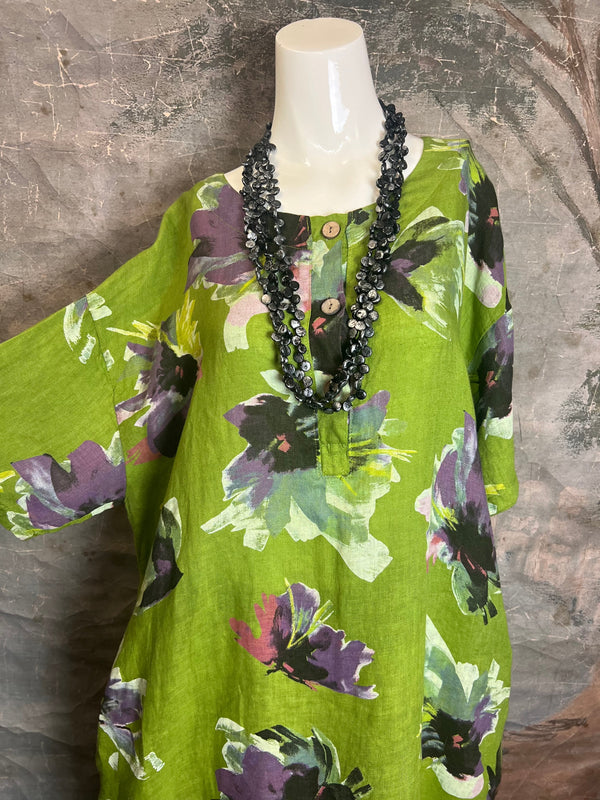 91877-52 Artful Bloom Dress-Kiwi