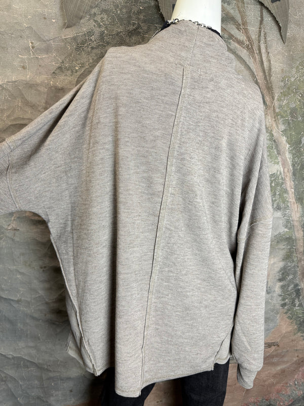 25690 Knit Mock Neck Top-Khaki