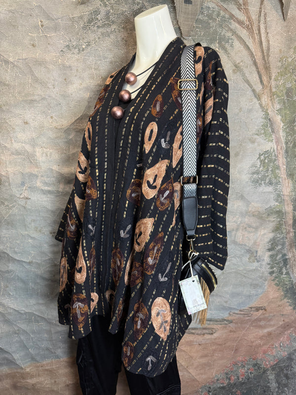 ANU 19828 Embroidered Duster JKT-Fudge