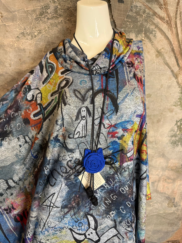 T134T Cowlneck Poncho Top-Coco