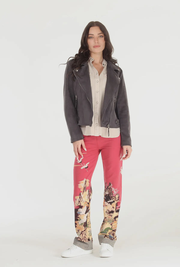 4361 Pull-on Zen Lounge Pant-Cherry Red