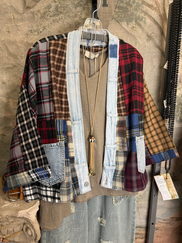 5573 Lodge Flannel Cardigan-Mix C