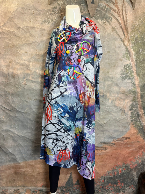 D543F Cowl Neck ASYM Dress-Grape Jam