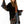 Load image into Gallery viewer, Woman wearing black floral embroidered kimono cardigan with wide sleeves over rust crop top and jeans - 1
