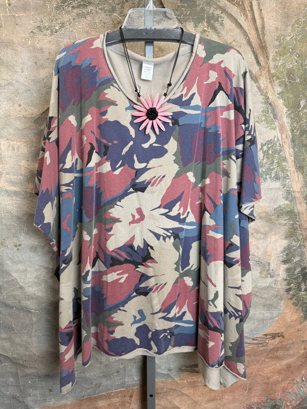 715CL-A Oversized Tunic Tee-CLAY