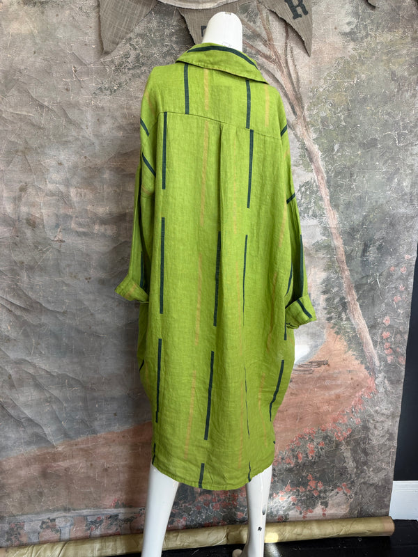 91750S Stripe Big Shirt-KIWI