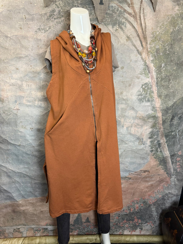 2626AU Zip Hoodie Vest-Ginger