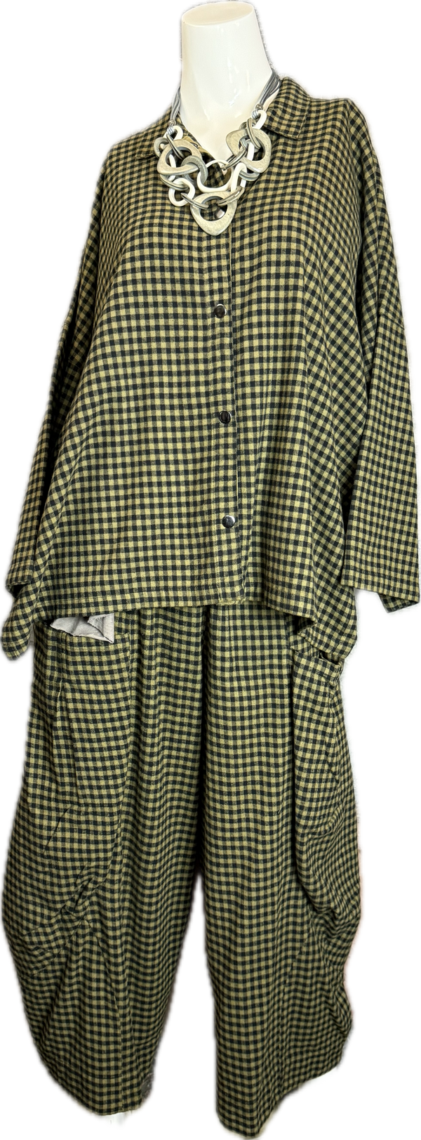 2500-2165 Small Check Big Shirt-Teak