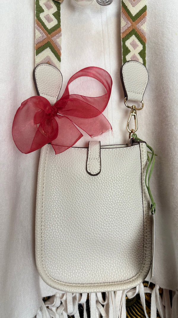 0003A Pebbled Vegan MINI Leather Crossbody Bag-Cream