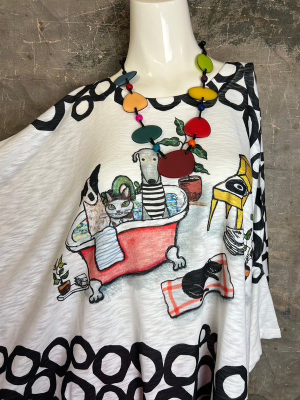T1369K White Knit Whimsy Top-Pawty Bath