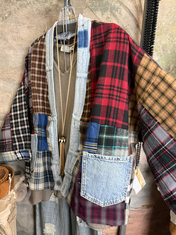 5573 Lodge Flannel Cardigan-Mix C