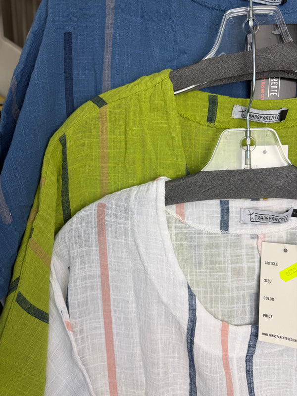 6653S Stripe Top-Blue