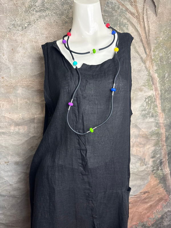 91755 Uneven Tank Top-Black