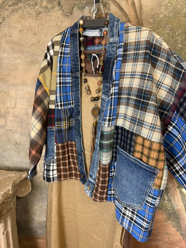 5573 Lodge Flannel Cardigan-Mix D