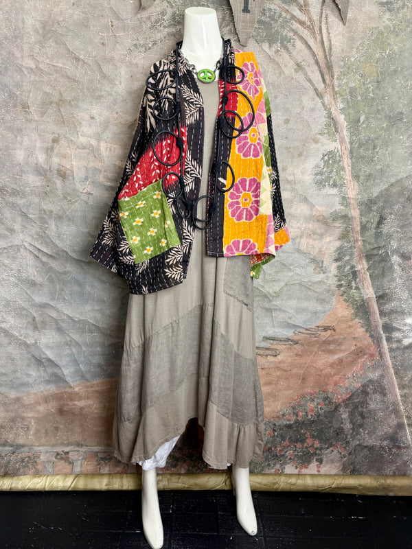 1040w Kantha Long Sleeve Jacket-Piper