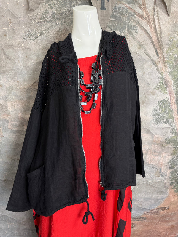 92076 Mix Net Jacket-Black