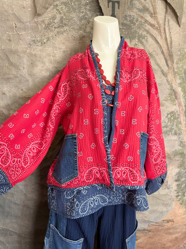 5756 Bandana Mix Cardigan