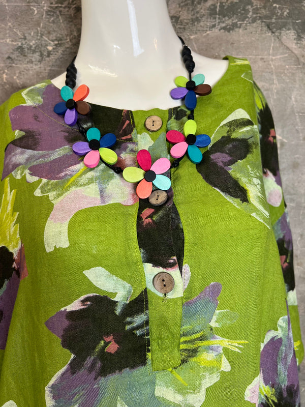 91877-52 Artful Bloom Dress-Kiwi