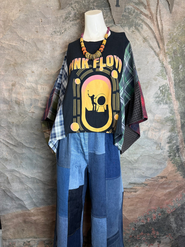 5576 Flannel Band Tee Topper-E