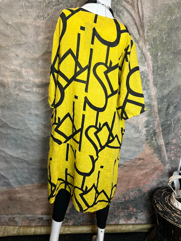 91470 S/Slv Tunic Letter Dress-MANGO
