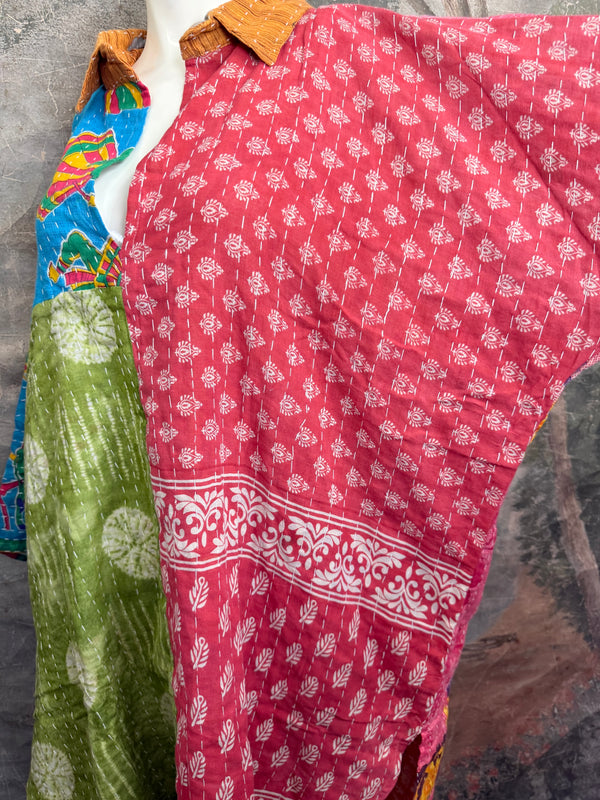 1013w Long Kurta Shirt Dress-Susan