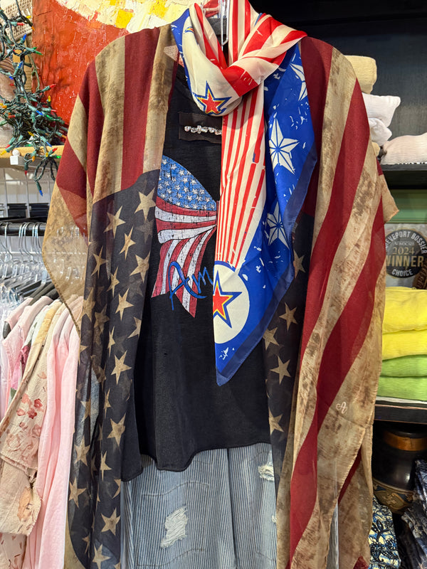 MC30 Vintage USA Flag Kimono