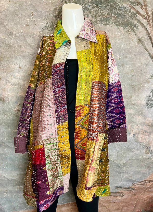 5683J Kantha/Vintage Kimono JKT-Plumy Mix