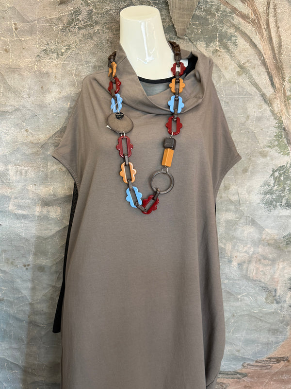 92009 Cocoon Sweatshirt Dress-Mocha