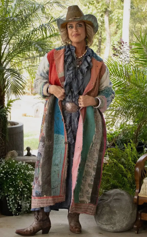 JG-183 Kantha Sunrise Coat-MIX 5