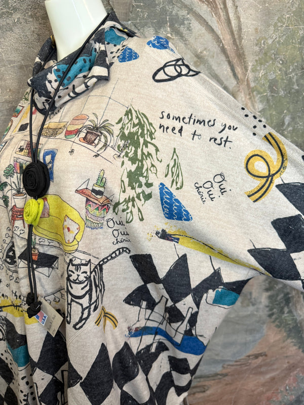 T1097 Cowlneck Dolman Slv Top