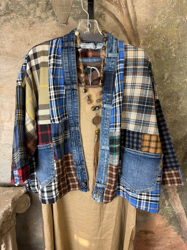 5573 Lodge Flannel Cardigan-Mix D